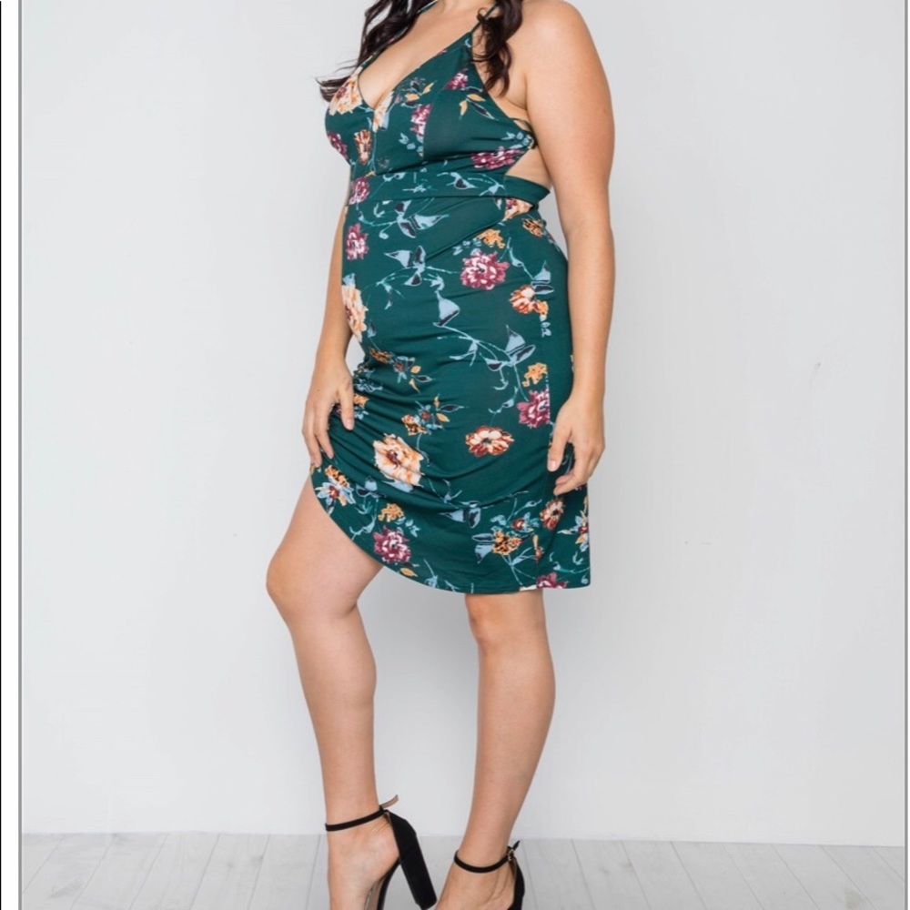 Floral green dress